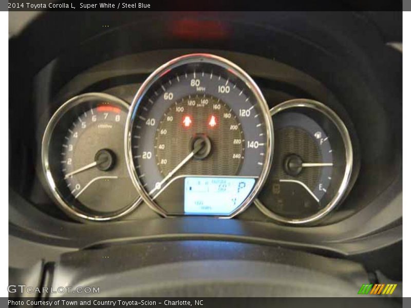 Super White / Steel Blue 2014 Toyota Corolla L