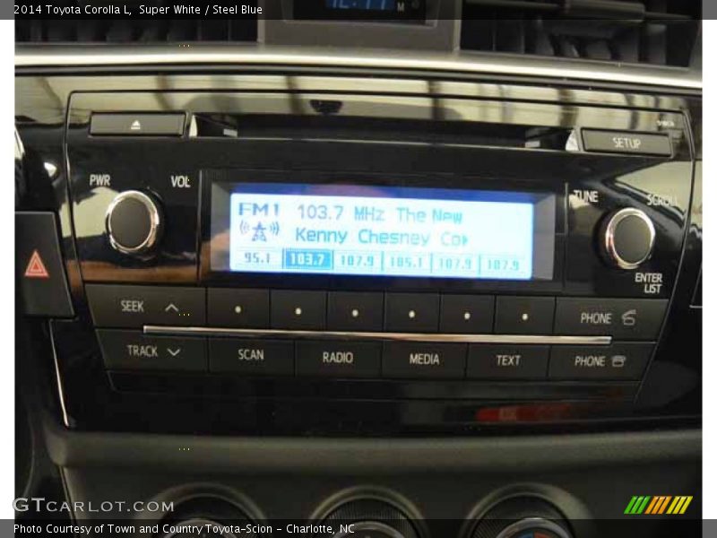 Super White / Steel Blue 2014 Toyota Corolla L