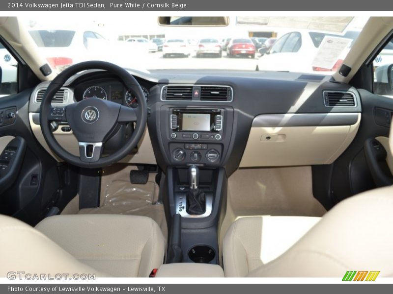Pure White / Cornsilk Beige 2014 Volkswagen Jetta TDI Sedan