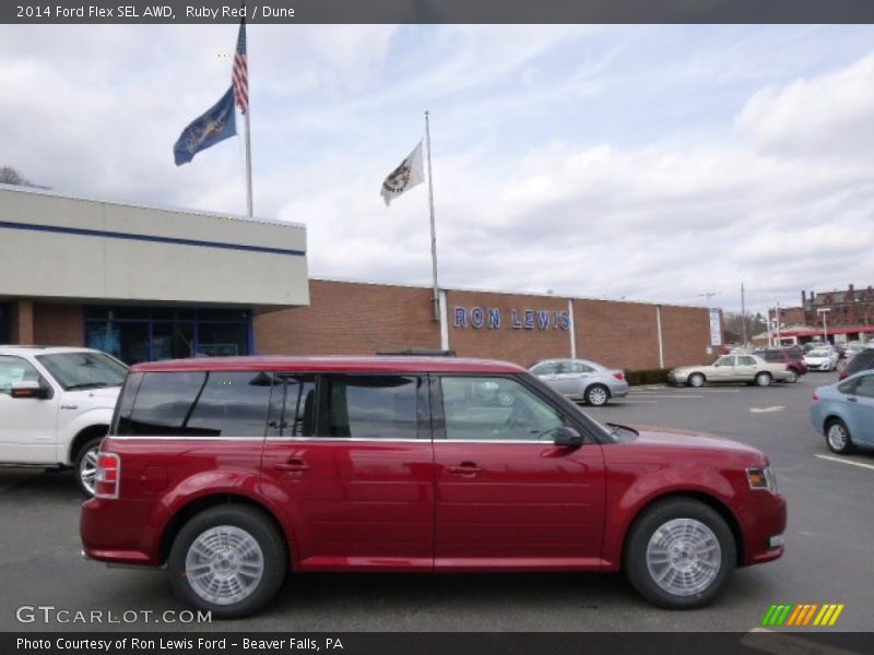 Ruby Red / Dune 2014 Ford Flex SEL AWD