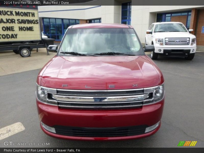 Ruby Red / Dune 2014 Ford Flex SEL AWD