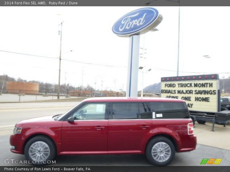 Ruby Red / Dune 2014 Ford Flex SEL AWD