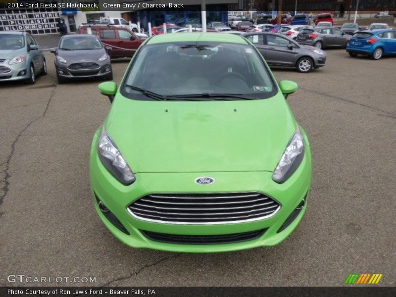 Green Envy / Charcoal Black 2014 Ford Fiesta SE Hatchback