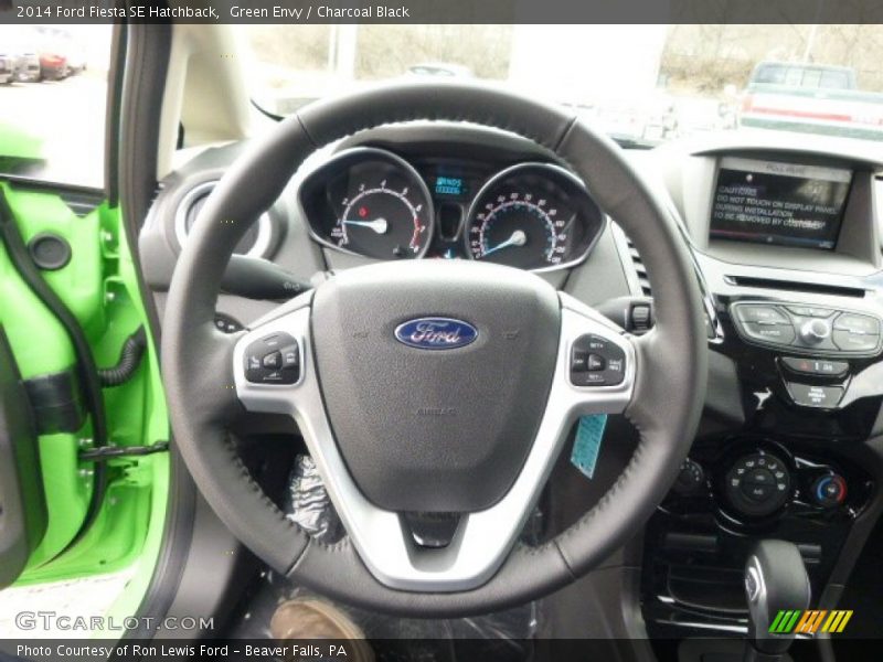 Green Envy / Charcoal Black 2014 Ford Fiesta SE Hatchback