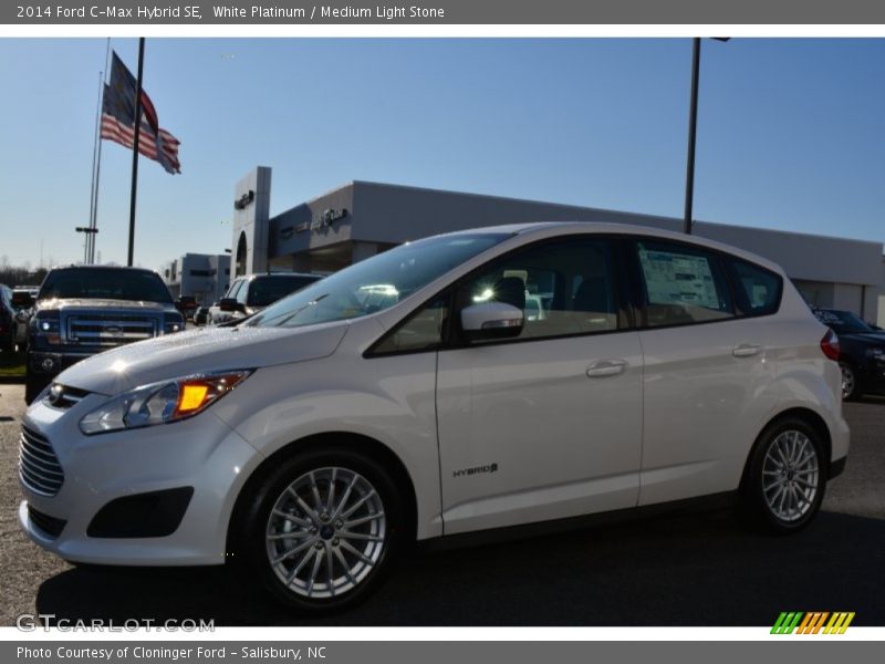 White Platinum / Medium Light Stone 2014 Ford C-Max Hybrid SE