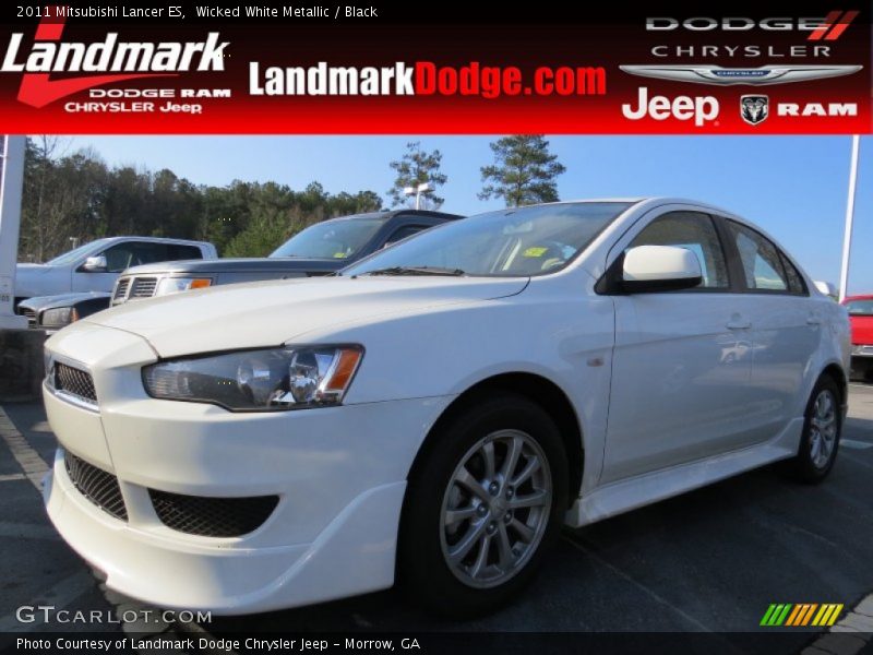 Wicked White Metallic / Black 2011 Mitsubishi Lancer ES