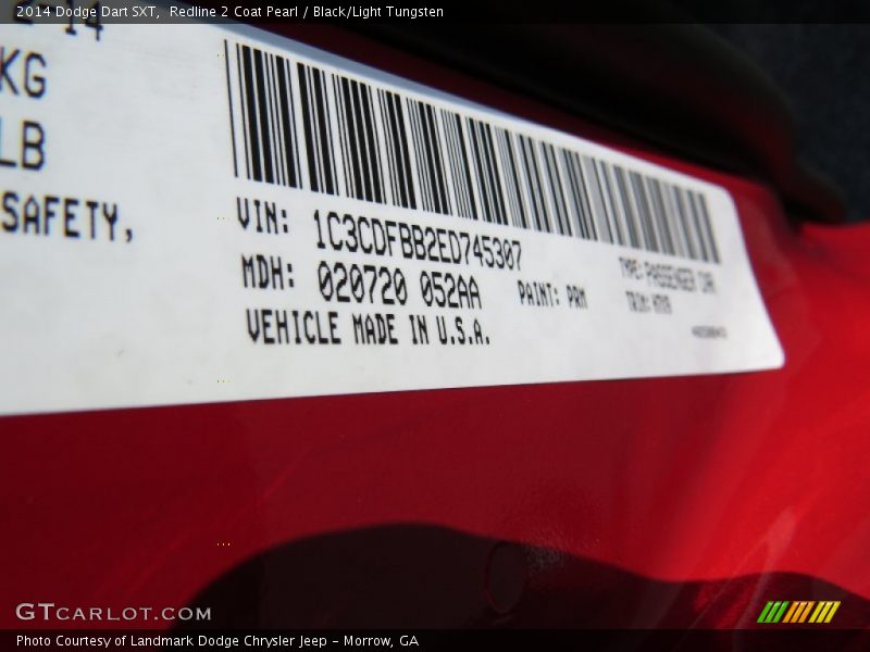 Redline 2 Coat Pearl / Black/Light Tungsten 2014 Dodge Dart SXT