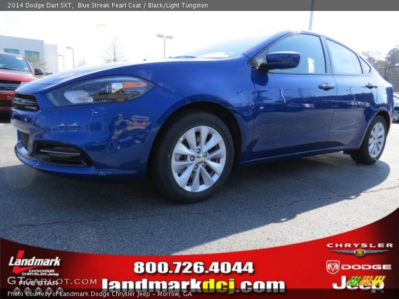 Blue Streak Pearl Coat / Black/Light Tungsten 2014 Dodge Dart SXT