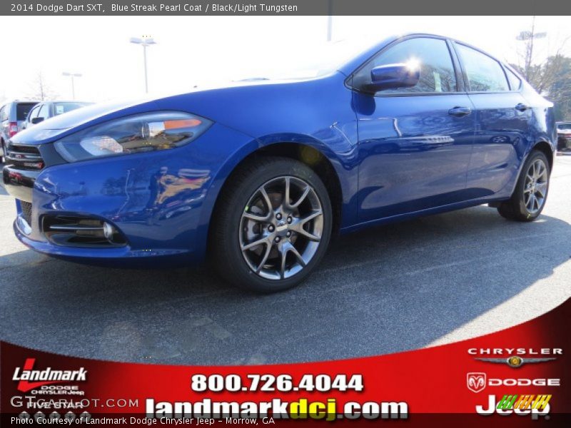 Blue Streak Pearl Coat / Black/Light Tungsten 2014 Dodge Dart SXT