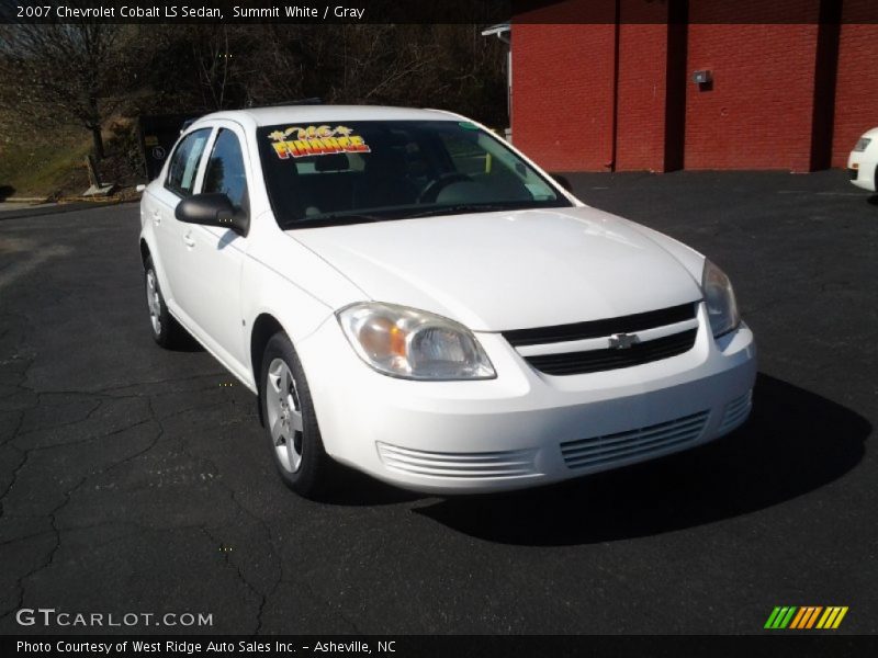 Summit White / Gray 2007 Chevrolet Cobalt LS Sedan