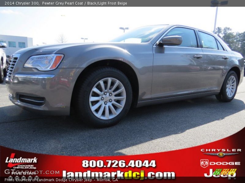 Pewter Grey Pearl Coat / Black/Light Frost Beige 2014 Chrysler 300