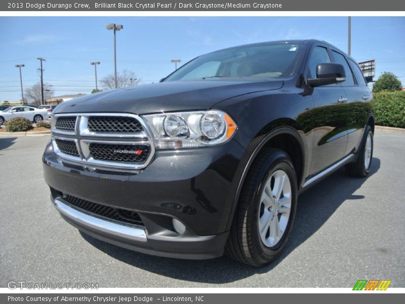 Brilliant Black Crystal Pearl / Dark Graystone/Medium Graystone 2013 Dodge Durango Crew
