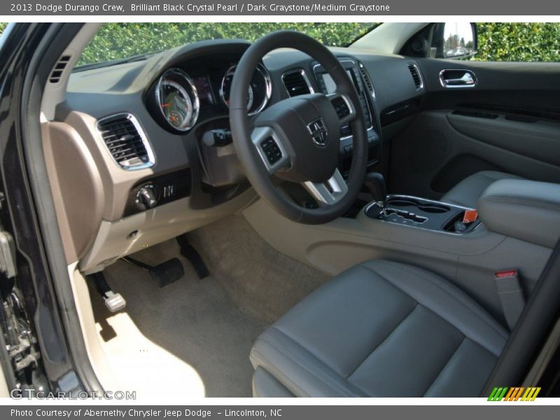Brilliant Black Crystal Pearl / Dark Graystone/Medium Graystone 2013 Dodge Durango Crew
