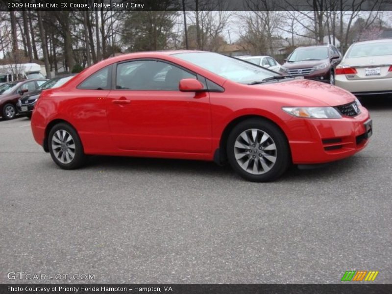 Rallye Red / Gray 2009 Honda Civic EX Coupe