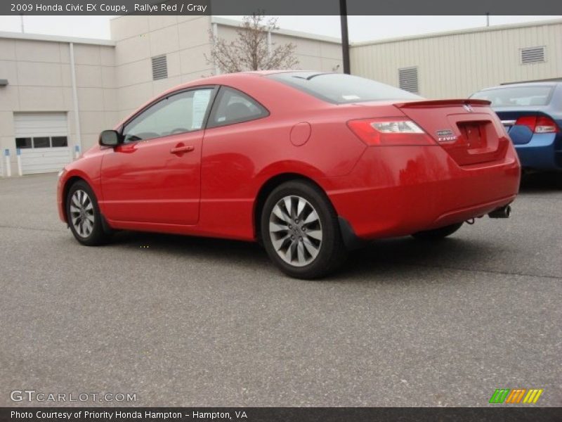 Rallye Red / Gray 2009 Honda Civic EX Coupe