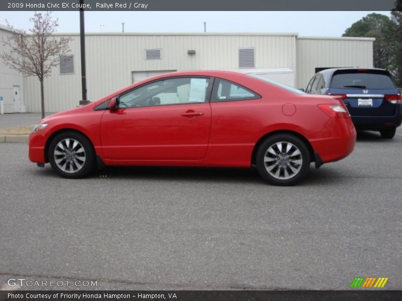 Rallye Red / Gray 2009 Honda Civic EX Coupe