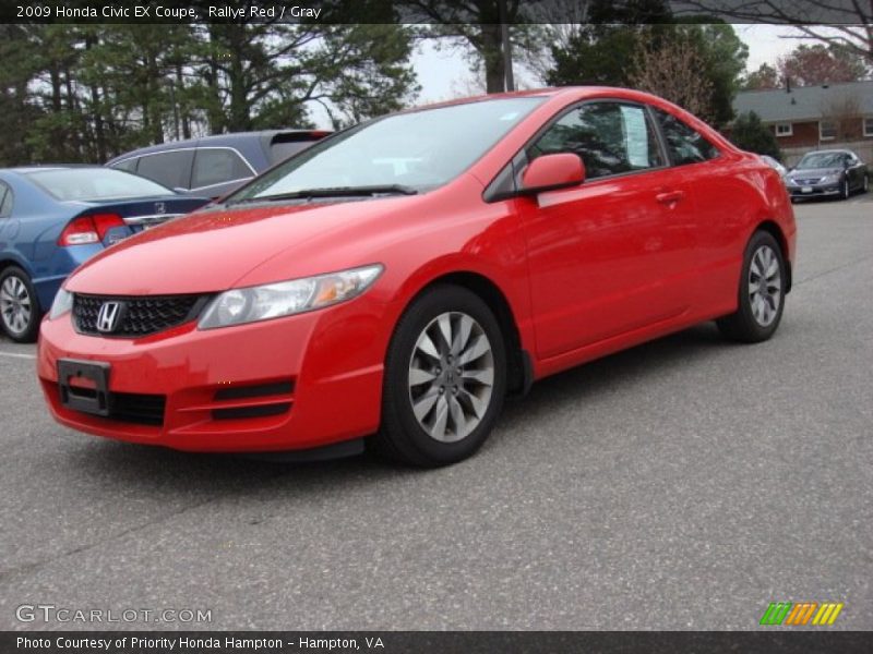 Rallye Red / Gray 2009 Honda Civic EX Coupe