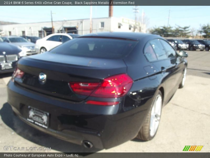 Black Sapphire Metallic / Vermilion Red 2014 BMW 6 Series 640i xDrive Gran Coupe