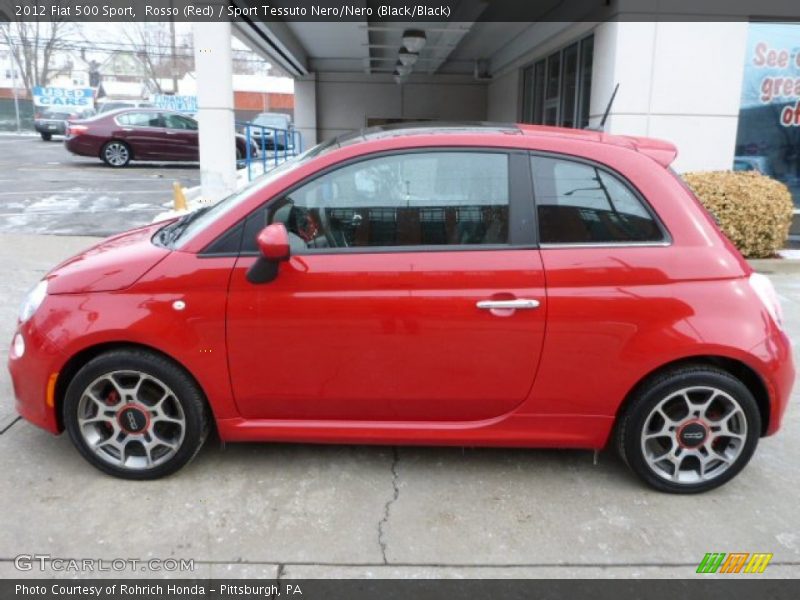 Rosso (Red) / Sport Tessuto Nero/Nero (Black/Black) 2012 Fiat 500 Sport