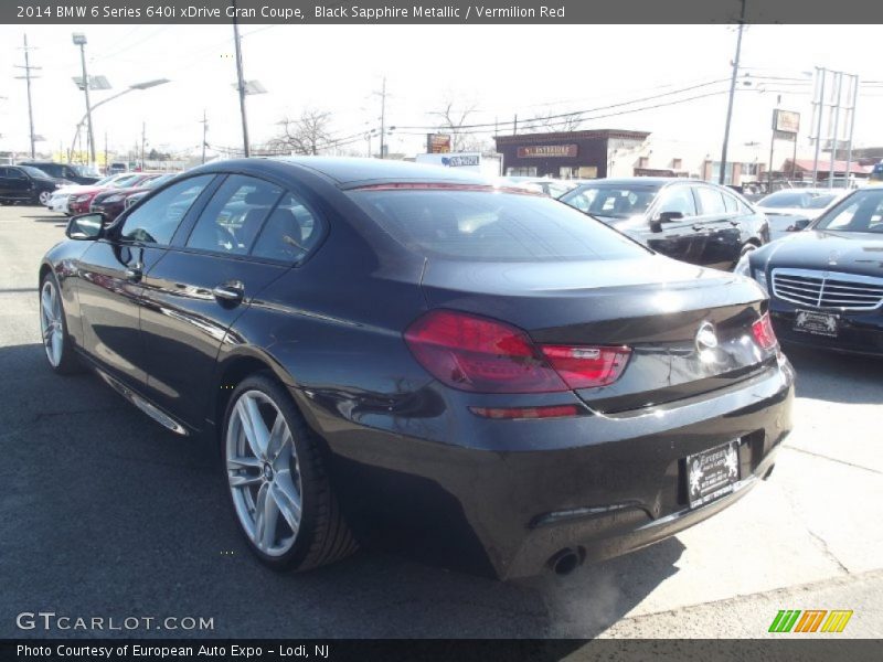 Black Sapphire Metallic / Vermilion Red 2014 BMW 6 Series 640i xDrive Gran Coupe