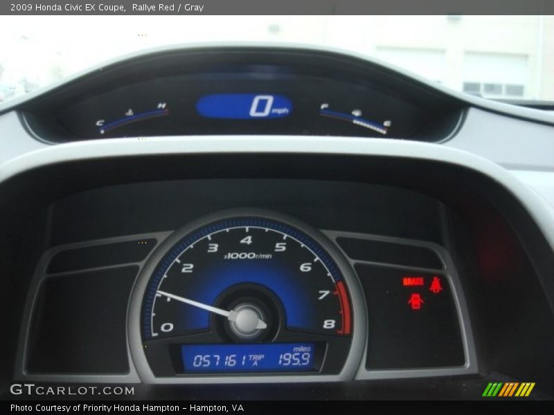 Rallye Red / Gray 2009 Honda Civic EX Coupe