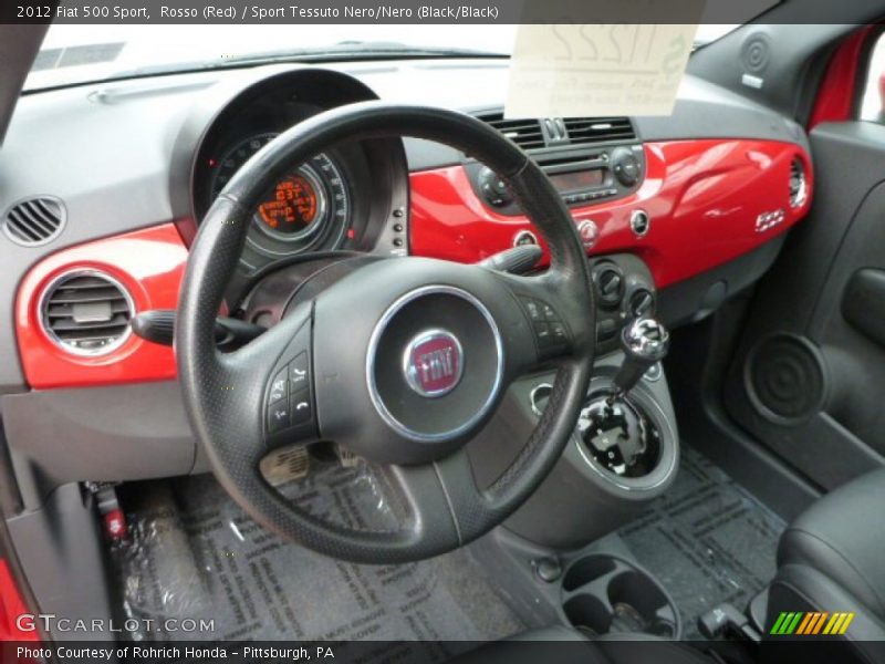 Rosso (Red) / Sport Tessuto Nero/Nero (Black/Black) 2012 Fiat 500 Sport