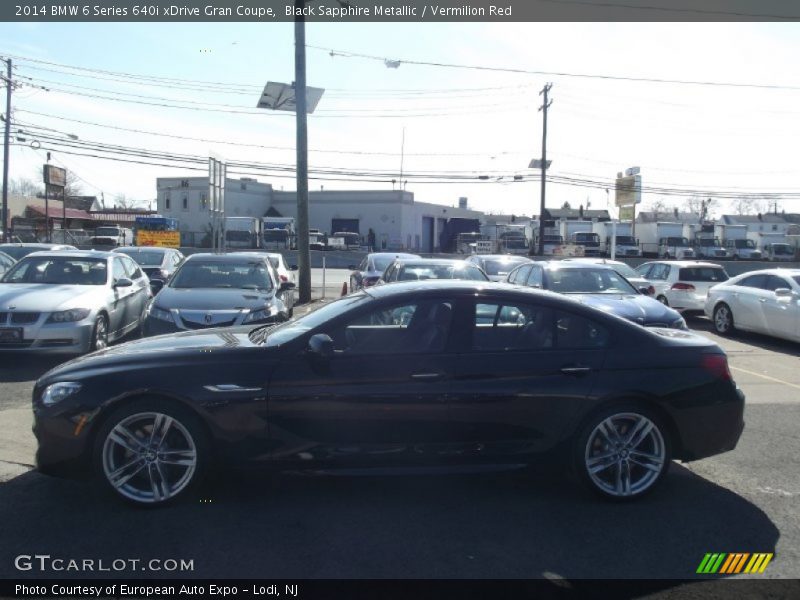 Black Sapphire Metallic / Vermilion Red 2014 BMW 6 Series 640i xDrive Gran Coupe
