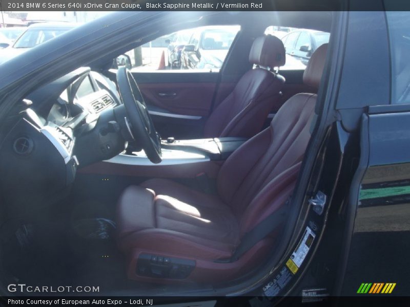 Black Sapphire Metallic / Vermilion Red 2014 BMW 6 Series 640i xDrive Gran Coupe