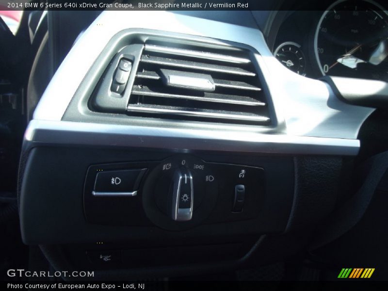 Black Sapphire Metallic / Vermilion Red 2014 BMW 6 Series 640i xDrive Gran Coupe