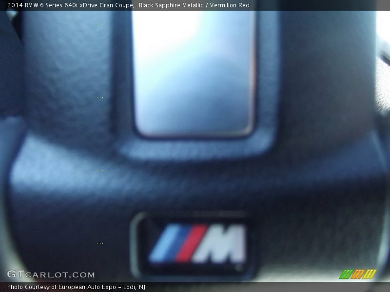 Black Sapphire Metallic / Vermilion Red 2014 BMW 6 Series 640i xDrive Gran Coupe