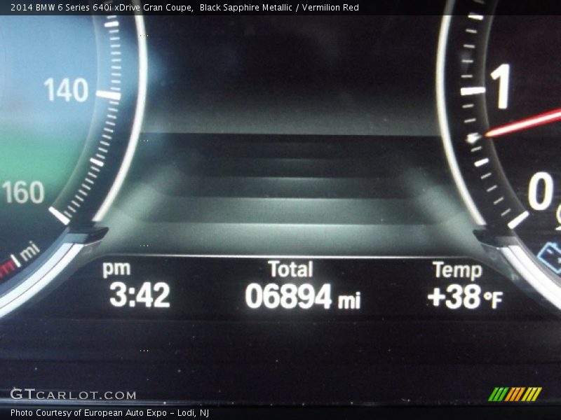 Black Sapphire Metallic / Vermilion Red 2014 BMW 6 Series 640i xDrive Gran Coupe