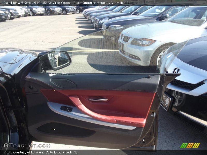 Black Sapphire Metallic / Vermilion Red 2014 BMW 6 Series 640i xDrive Gran Coupe