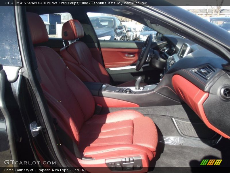 Black Sapphire Metallic / Vermilion Red 2014 BMW 6 Series 640i xDrive Gran Coupe