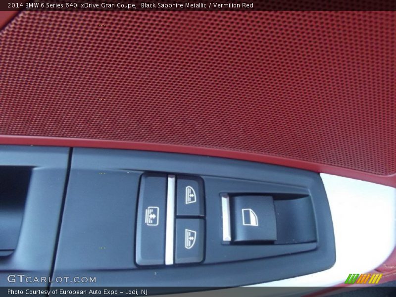 Black Sapphire Metallic / Vermilion Red 2014 BMW 6 Series 640i xDrive Gran Coupe