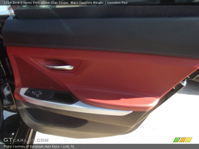 Black Sapphire Metallic / Vermilion Red 2014 BMW 6 Series 640i xDrive Gran Coupe