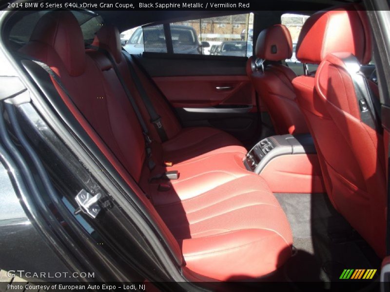 Black Sapphire Metallic / Vermilion Red 2014 BMW 6 Series 640i xDrive Gran Coupe