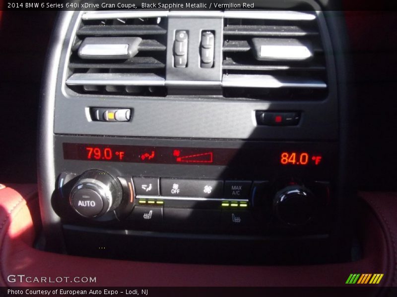 Black Sapphire Metallic / Vermilion Red 2014 BMW 6 Series 640i xDrive Gran Coupe
