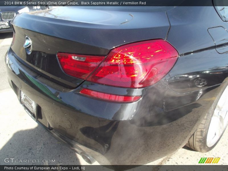 Black Sapphire Metallic / Vermilion Red 2014 BMW 6 Series 640i xDrive Gran Coupe