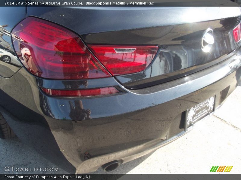 Black Sapphire Metallic / Vermilion Red 2014 BMW 6 Series 640i xDrive Gran Coupe