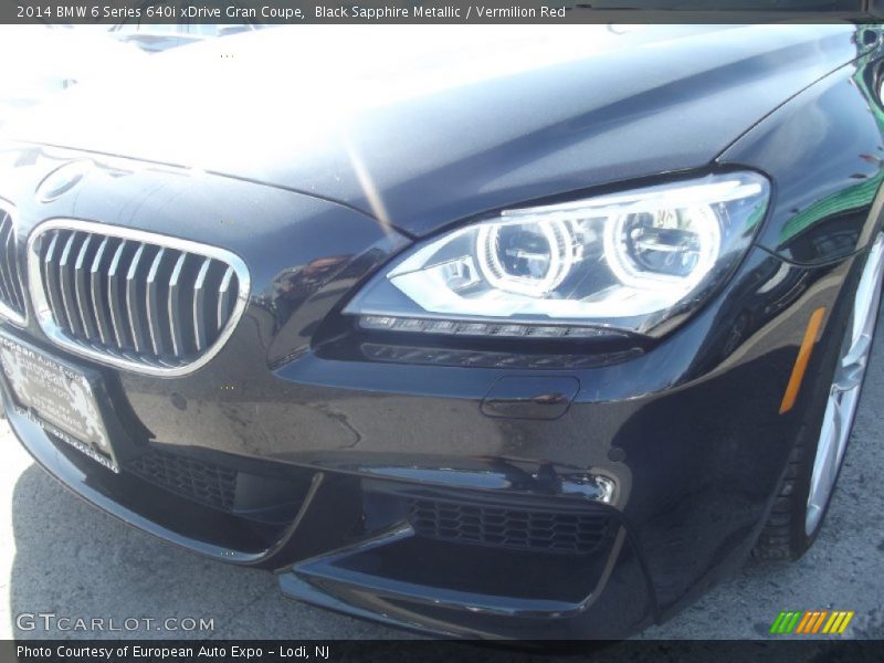 Black Sapphire Metallic / Vermilion Red 2014 BMW 6 Series 640i xDrive Gran Coupe