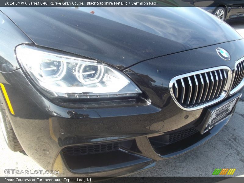 Black Sapphire Metallic / Vermilion Red 2014 BMW 6 Series 640i xDrive Gran Coupe