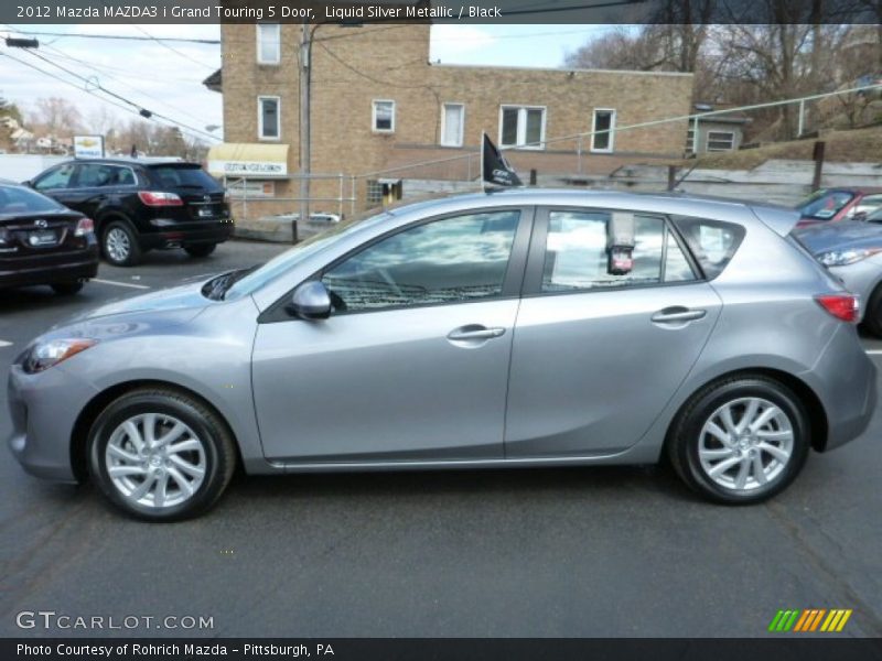 Liquid Silver Metallic / Black 2012 Mazda MAZDA3 i Grand Touring 5 Door