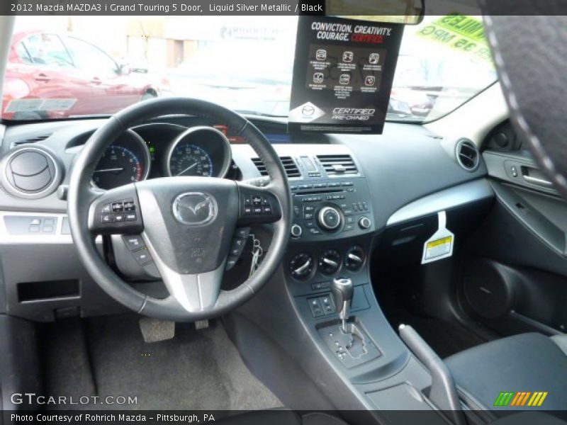 Liquid Silver Metallic / Black 2012 Mazda MAZDA3 i Grand Touring 5 Door