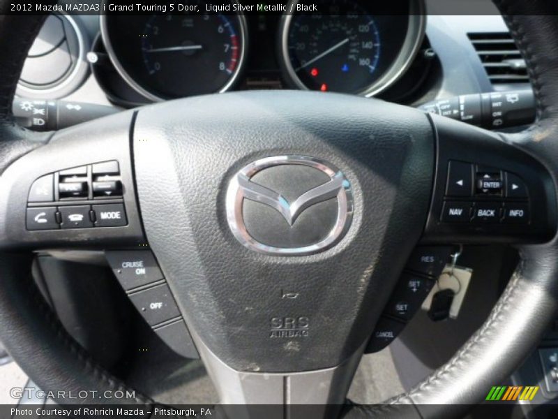 Liquid Silver Metallic / Black 2012 Mazda MAZDA3 i Grand Touring 5 Door
