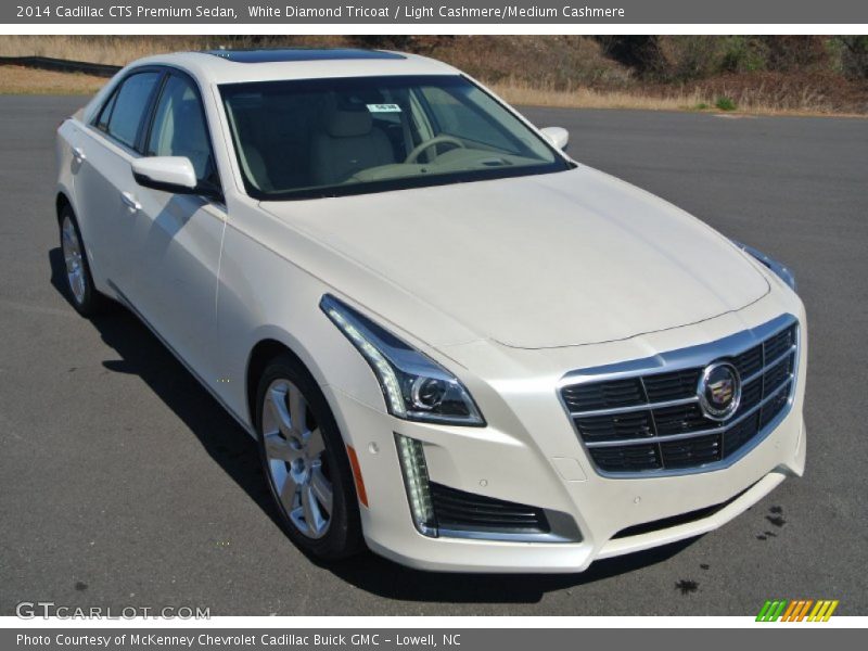 White Diamond Tricoat / Light Cashmere/Medium Cashmere 2014 Cadillac CTS Premium Sedan