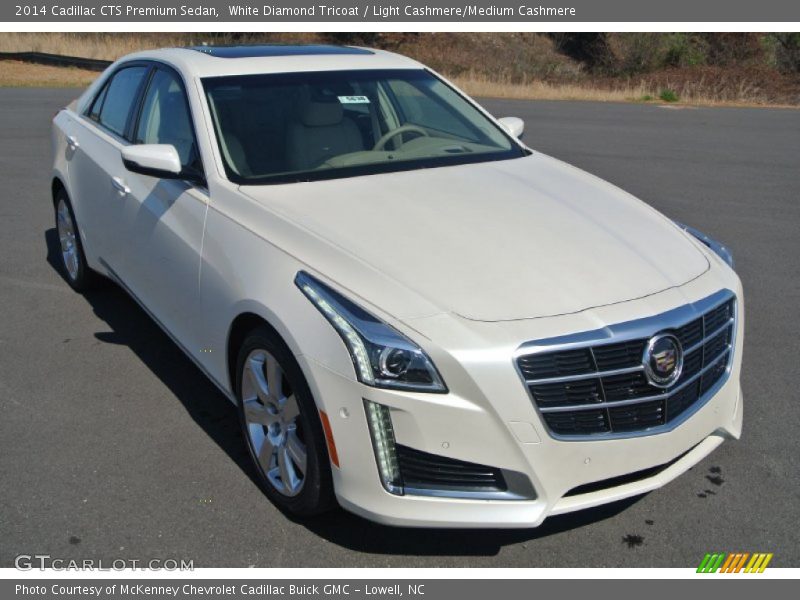 White Diamond Tricoat / Light Cashmere/Medium Cashmere 2014 Cadillac CTS Premium Sedan