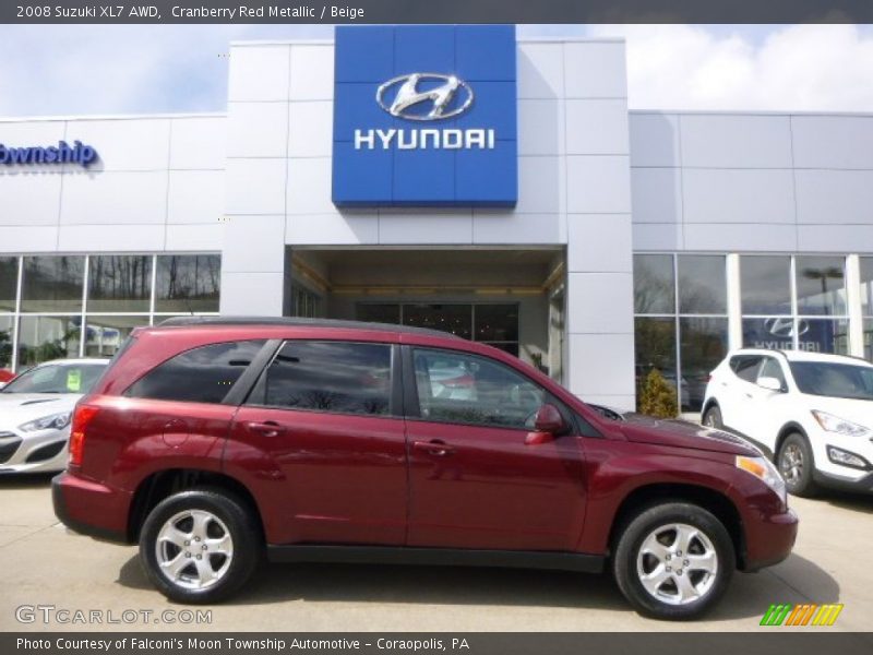 Cranberry Red Metallic / Beige 2008 Suzuki XL7 AWD