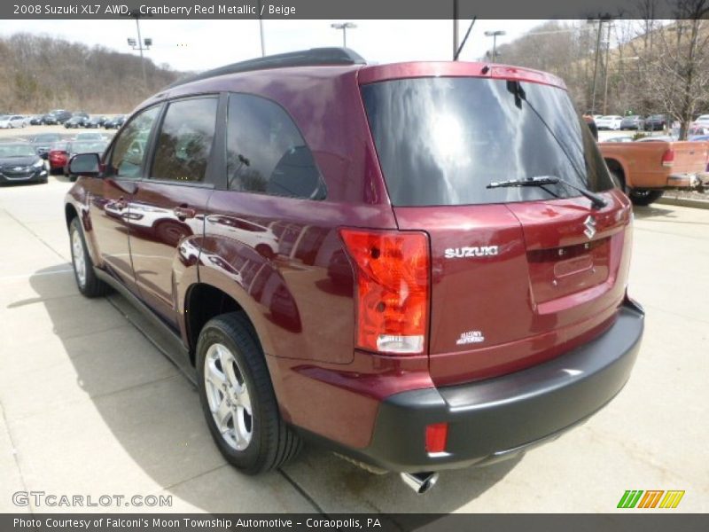 Cranberry Red Metallic / Beige 2008 Suzuki XL7 AWD