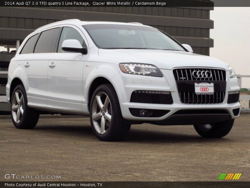 Glacier White Metallic / Cardamom Beige 2014 Audi Q7 3.0 TFSI quattro S Line Package