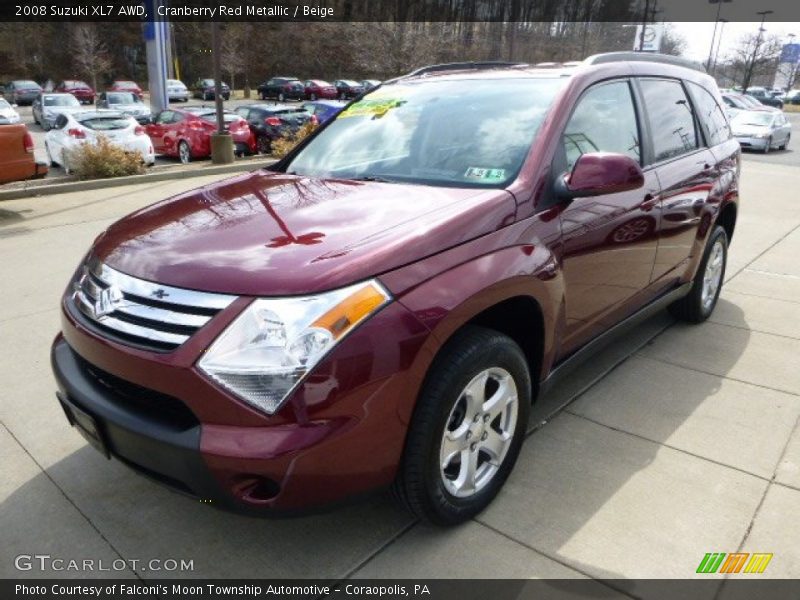 Cranberry Red Metallic / Beige 2008 Suzuki XL7 AWD